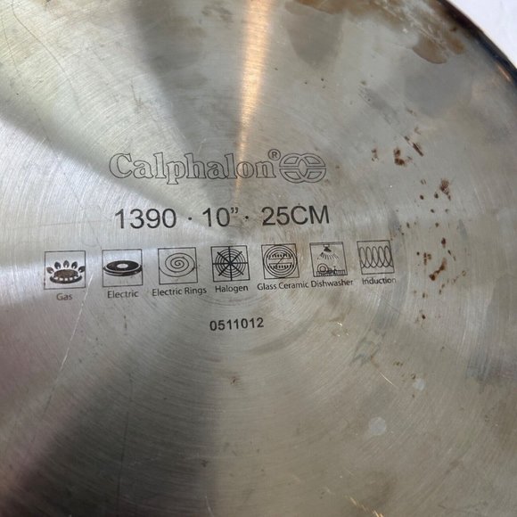 Calphalon 10" Inch Stainless Steel Fry Skillet Pan #1390 Heavy Duty - READ - Picture 5 of 6